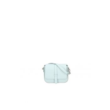 Geanta crossbody din piele cu bareta ajustabila - Albastru deschis