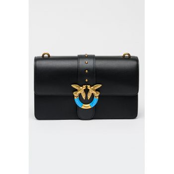 Geanta crossbody din piele Love One - Negru
