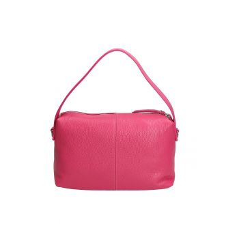 Geanta din piele cu bareta de umar Iolanda - Fucsia