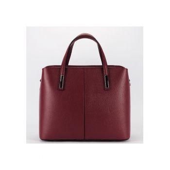 Geanta mare bordeaux din piele naturala 8922 M6 18901 - Visiniu