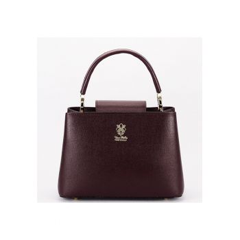 Geanta medie bordo inchis din piele naturala 8950 119 18082 - Visiniu