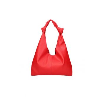 Geanta shopper de piele cu aplicatie