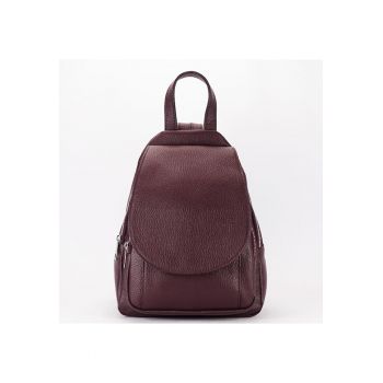 Rucsac cafeniu din piele naturala 8906 122 19039 - Visiniu