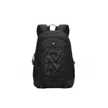 Rucsac cu buzunare frontale cu fermoar 181093 - Negru