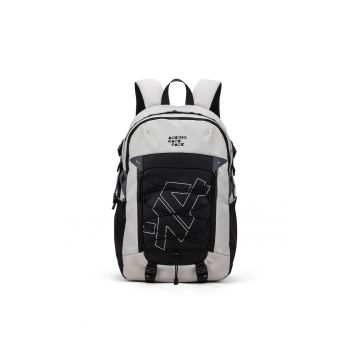 Rucsac cu logo si fermoar - Gri