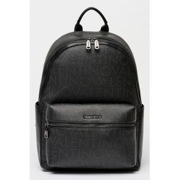 Rucsac din piele ecologica cu imprimeu logo King - Negru