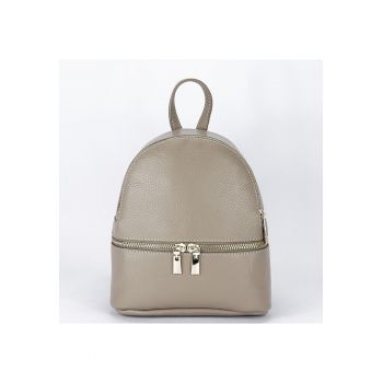 Rucsac mic din piele naturala bej taupe Ana 122 17708 - Bej inchis