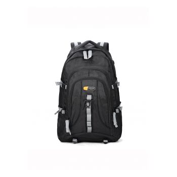 Rucsasc unisex cu buzunare multiple - Negru