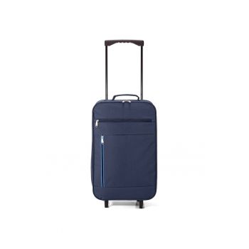 Troler Cabina - Pliabil -  Poliester - 2 Roti - BZ 5813 - Albastru inchis